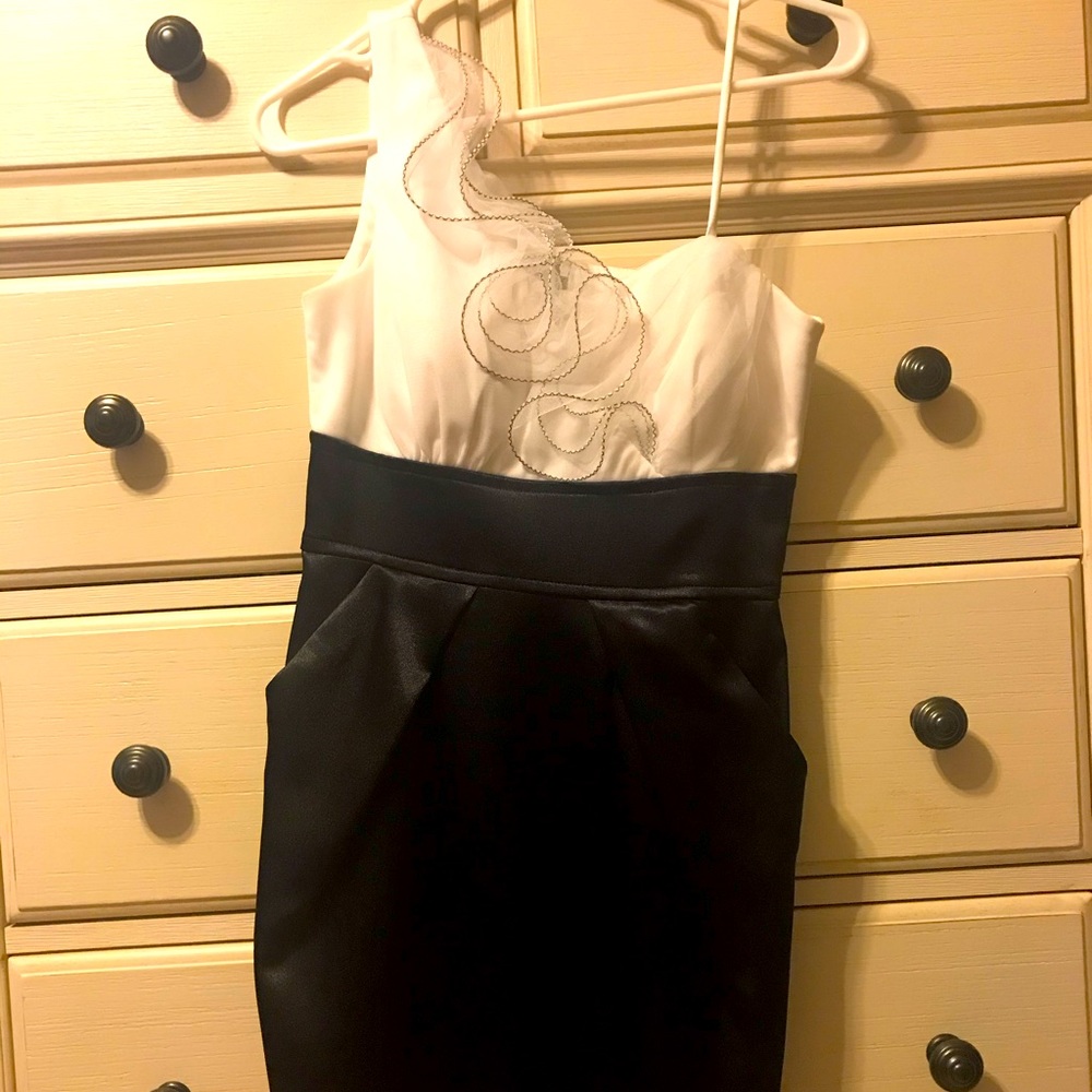 One Strap Black/White Dress